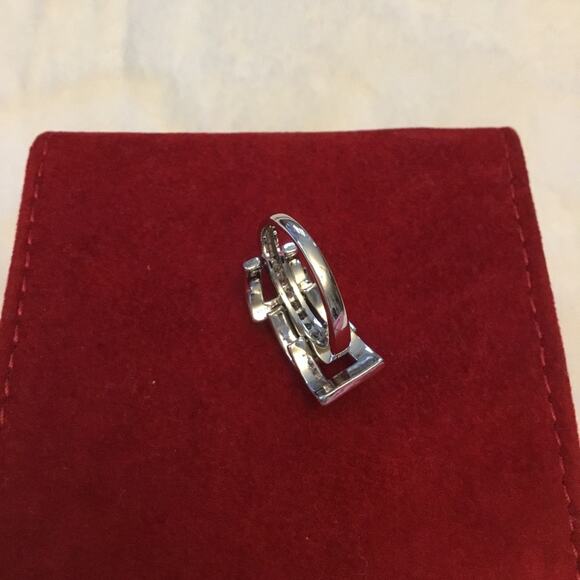 Silver Trio-Crystal Rows Ring - Picture 6 of 8